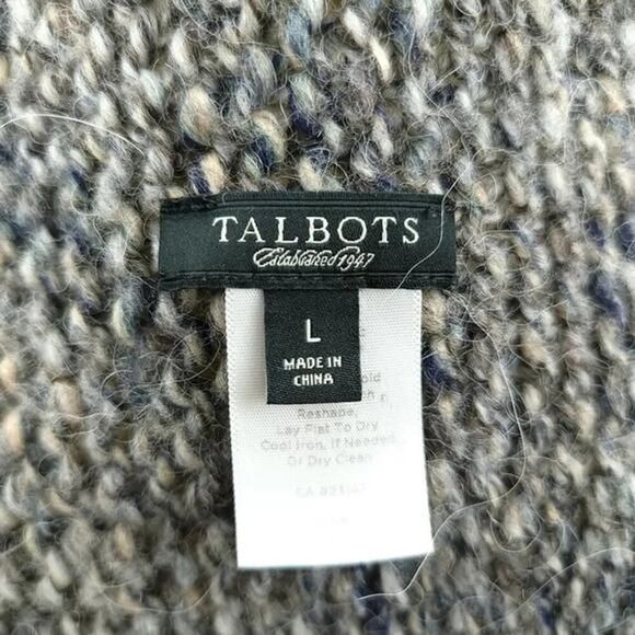 Talbots Chunky Wool Alpaca Waterfall Cardigan Sweater LG - Picture 9 of 9